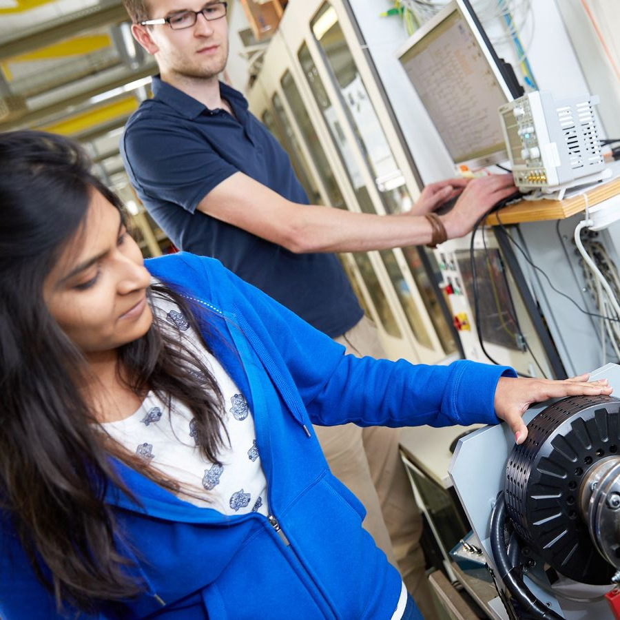 students in our laboratory working on electrical machines